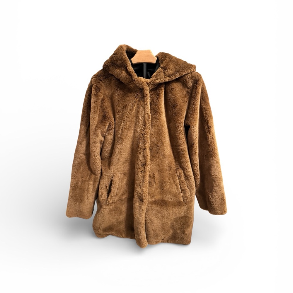 Debby Collection Cozy Brown Teddy Coat Jacket for Women so large - Picture 2 of 4